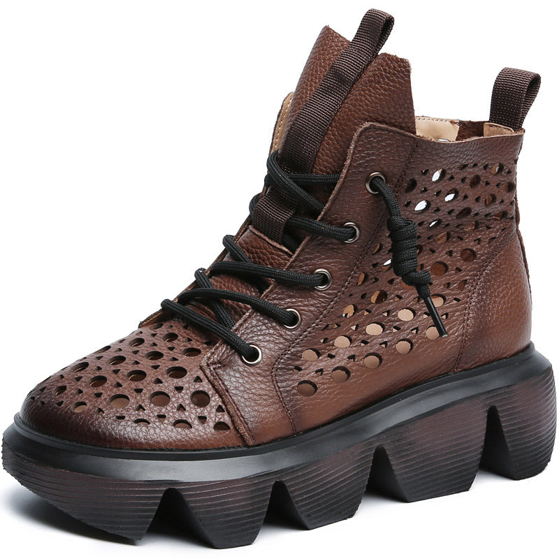 Women's Hollow Martin British Style Authentic Platform Sandals