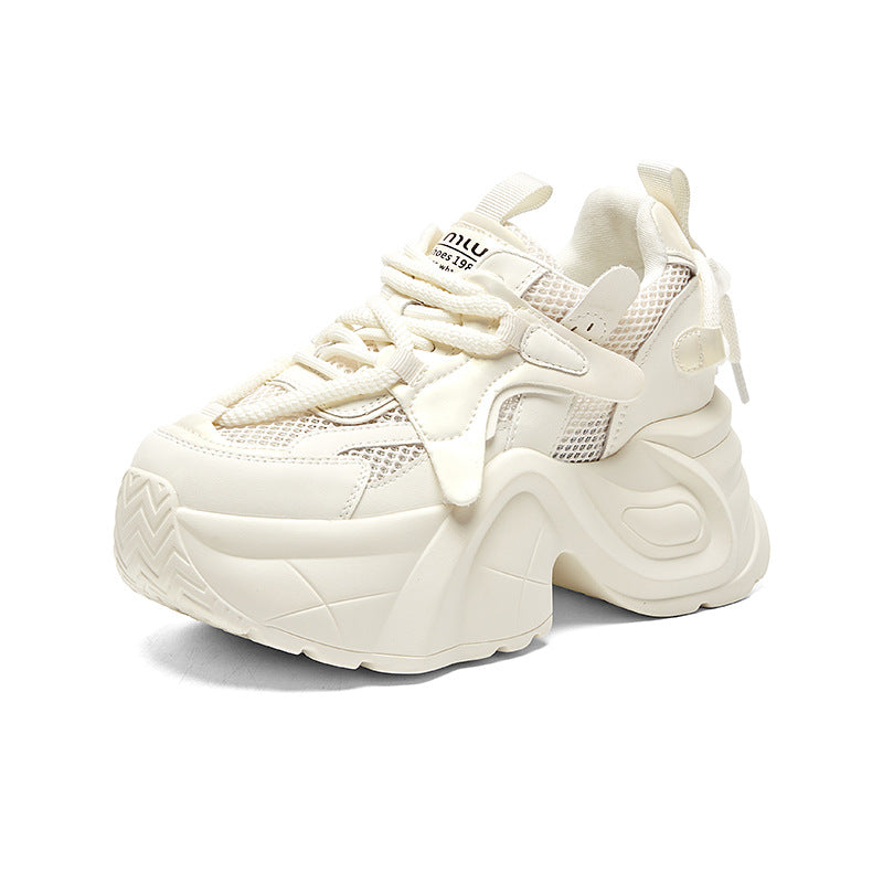 Women's Mesh Breathable Thick Bottom Height Increasing Women's Casual Shoes