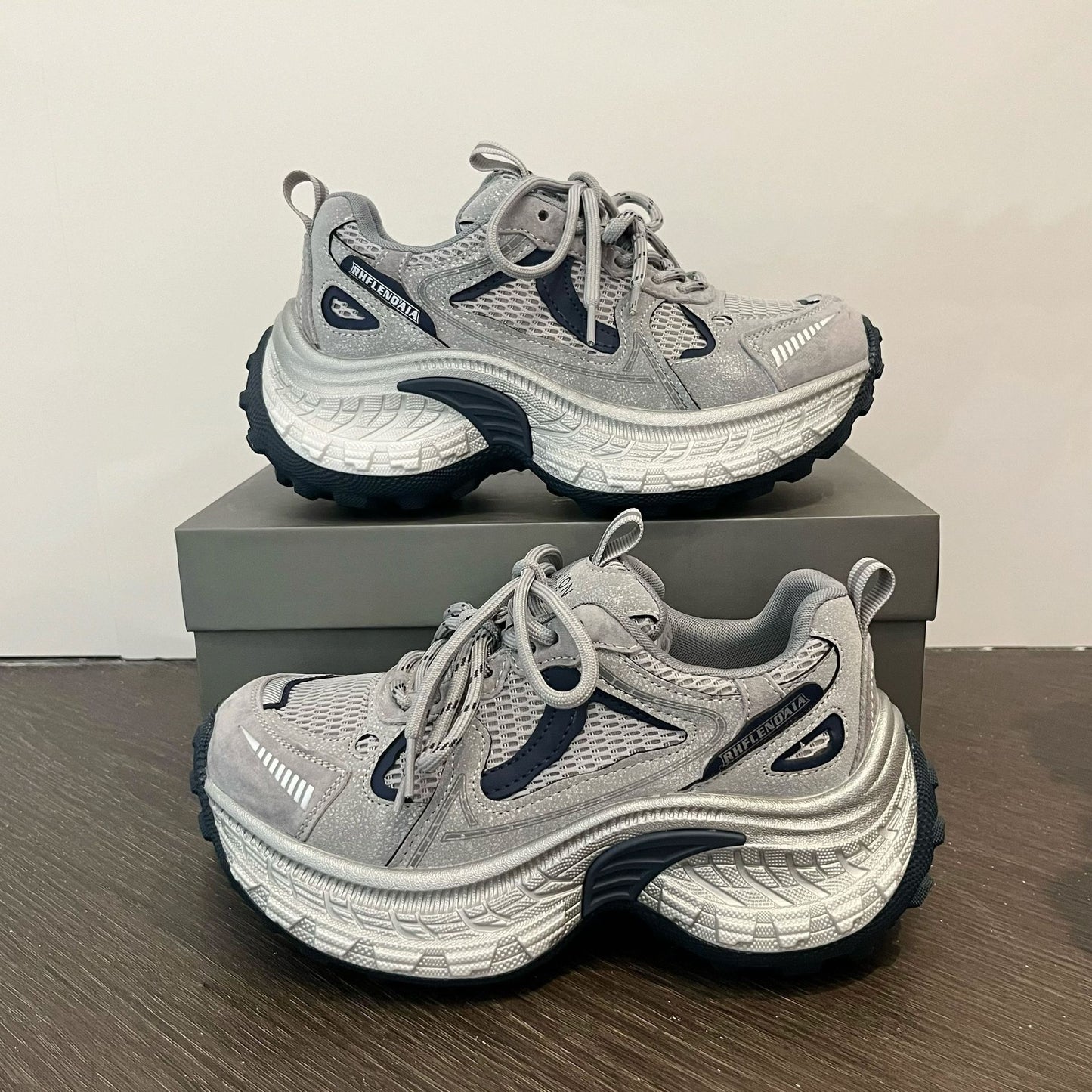 Women's Spring Thick Bottom Dad Breathable Mesh Sneakers