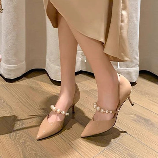 Women's Song Pearl High With Temperament Hollow Heels