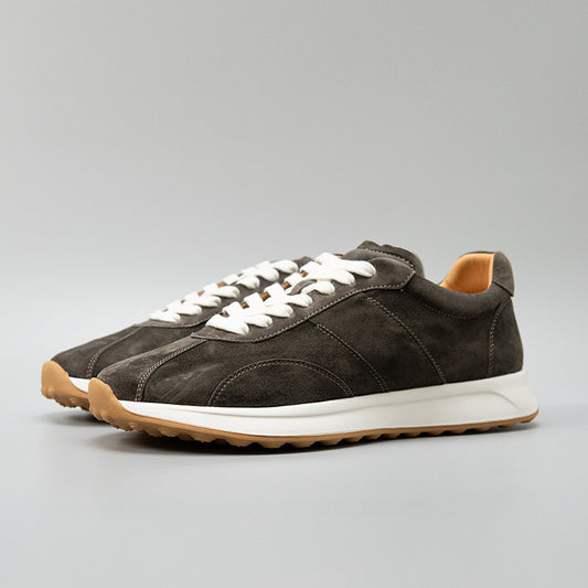 Men's Pottery Clay Brown Sports Daily Versatile Retro Fashion Leather Shoes