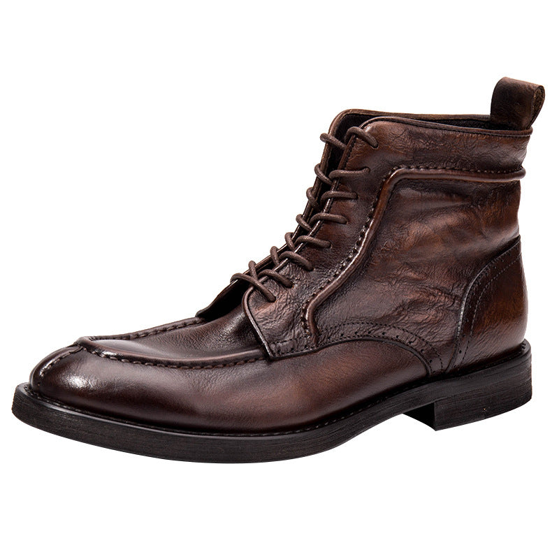Men's Elegant Martin Working Cowhide Retro Boots