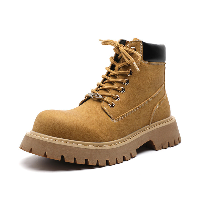 Men's Increased British Style Winter Fleece Biker Boots