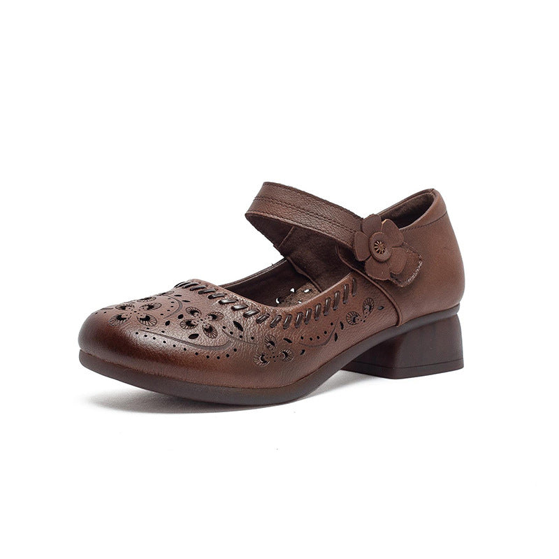 Women's Elegant Small Hollow Breathable First Layer Heels