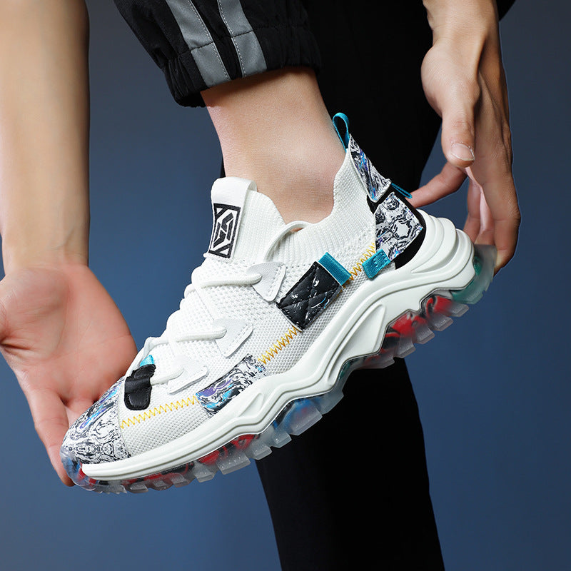 Men's National Fashion Flying Woven Platform Dad Sneakers