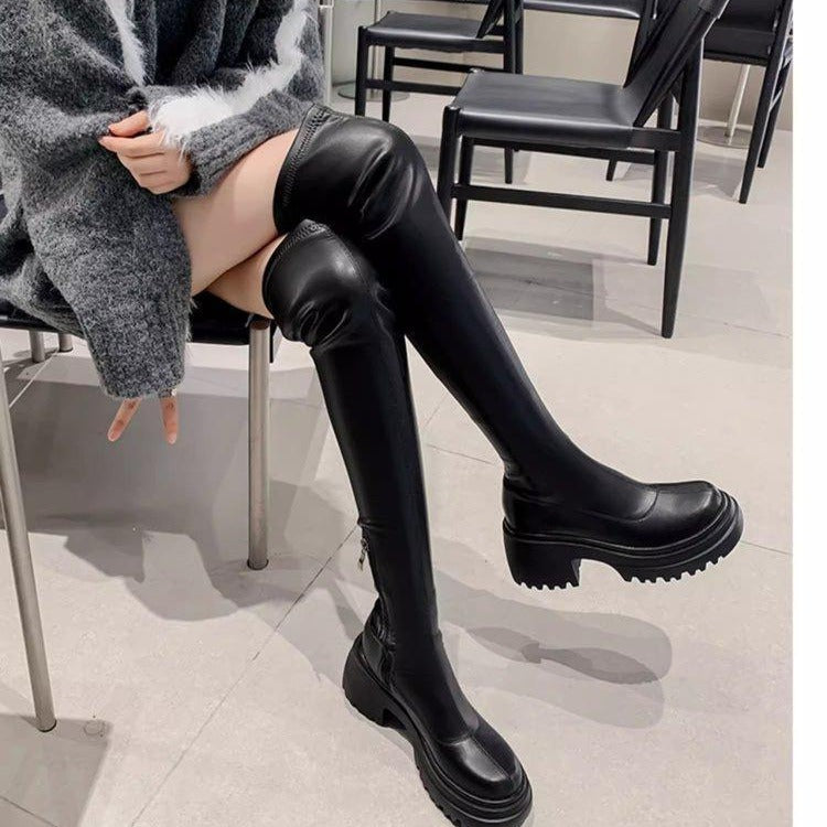 Women's Over The Knee Thick Bottom Stretch Boots