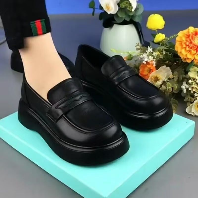 Women's Thick-soled British Style Platform Slip-on Loafers