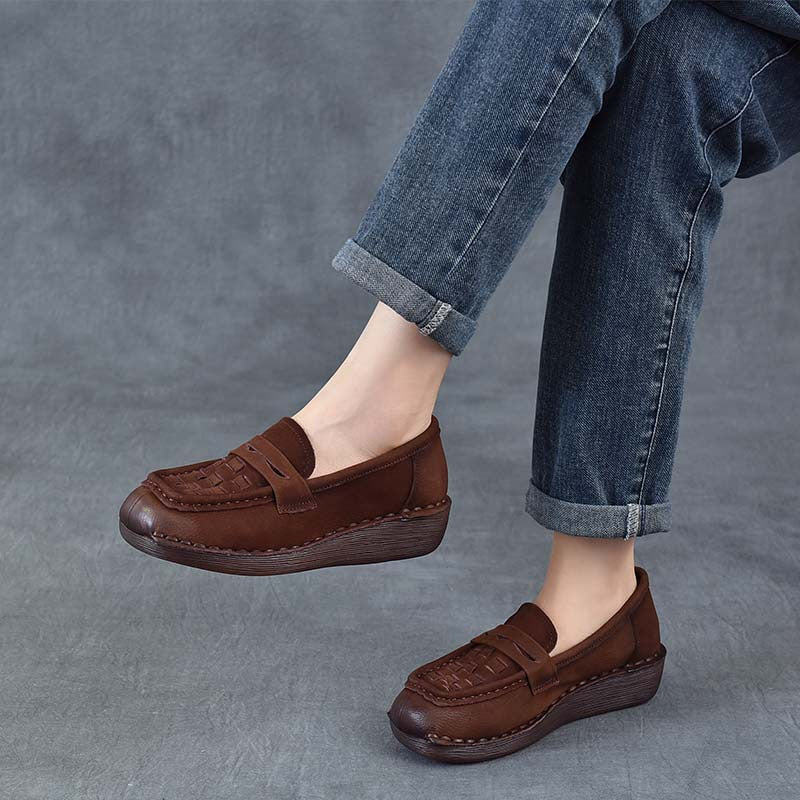 Mom Comfortable Soft Tendon Bottom Wedge Top Layer Casual Shoes