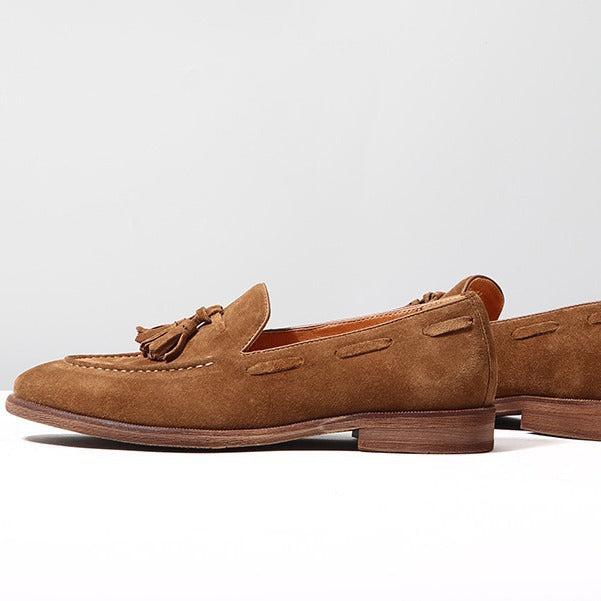 Men's One Pedal British Suede Tassel Cover Foot Lazy Loafers/doug Shoes