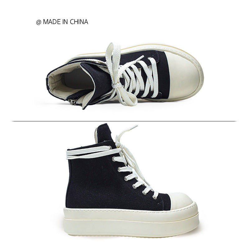 Women's & Men's Thick-soled Black Breathable Versatile Easy Wear Casual Shoes