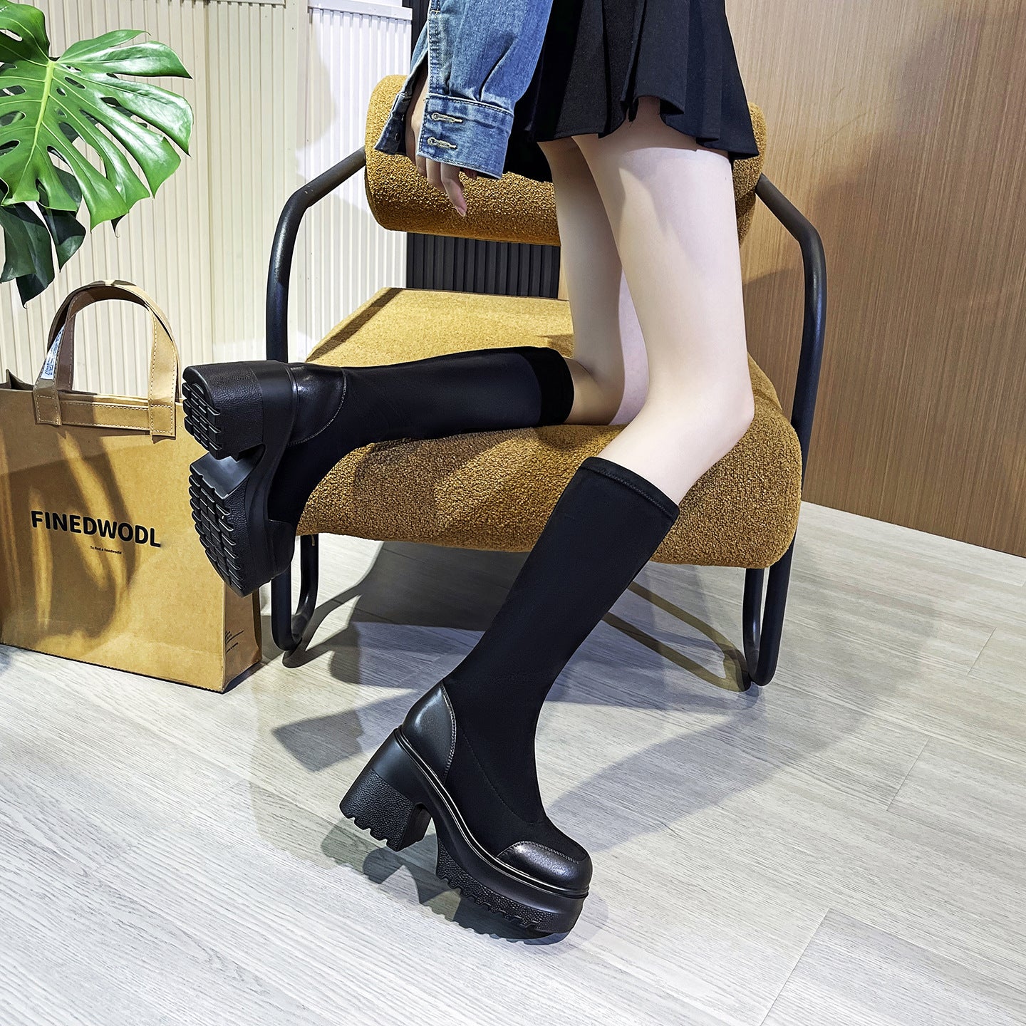 Women's Trainer Socks Versatile Riding Stretch Below The Women's Leather Boots