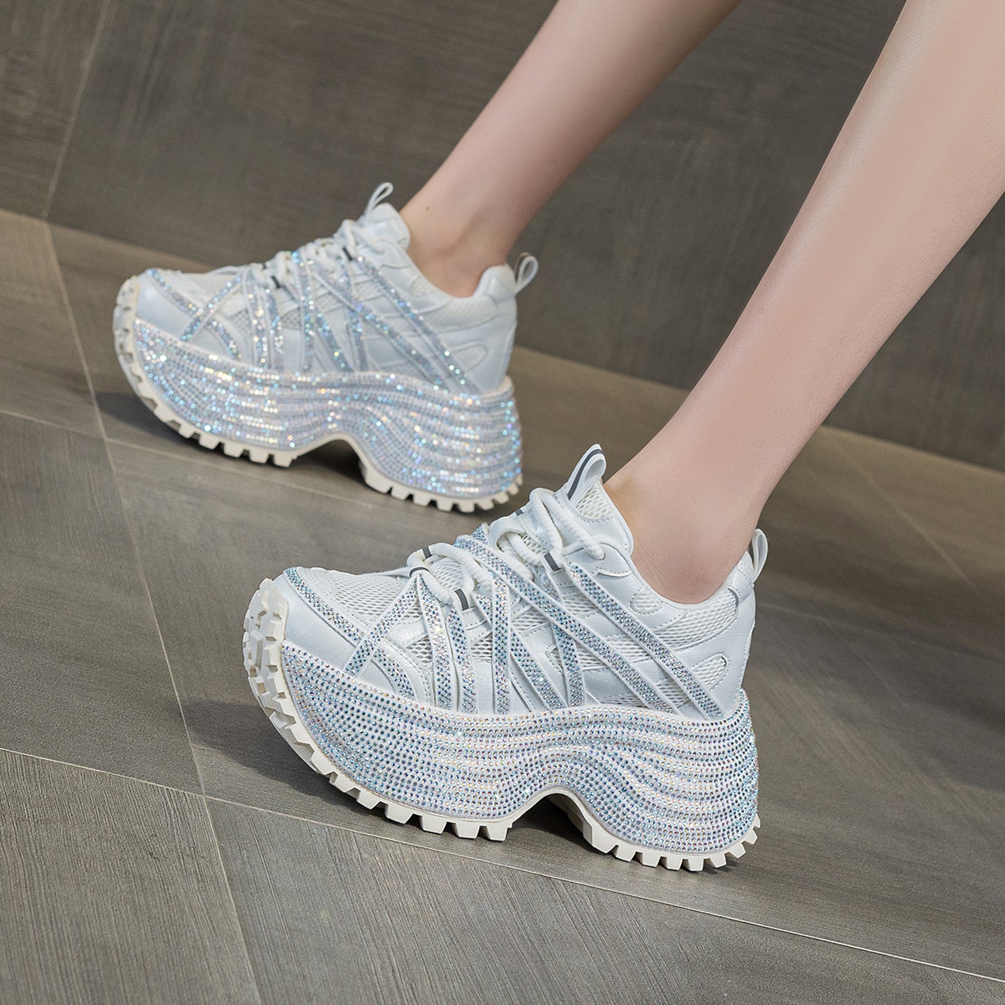 Women's Small Thick Bottom Heightened Daddy Spring Sole Starry Women's Casual Shoes