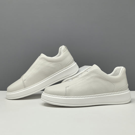 Men's Trendy White Light Luxury Slip-on Lazy Men's Board Shoes