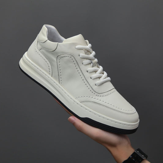Men's First Layer Cowhide Foam Bottom White Sneakers