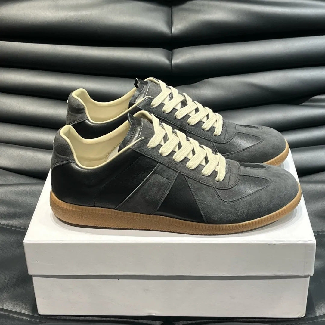 Women's & Men's Retro German Training Couple Genuine White Men's Board Shoes