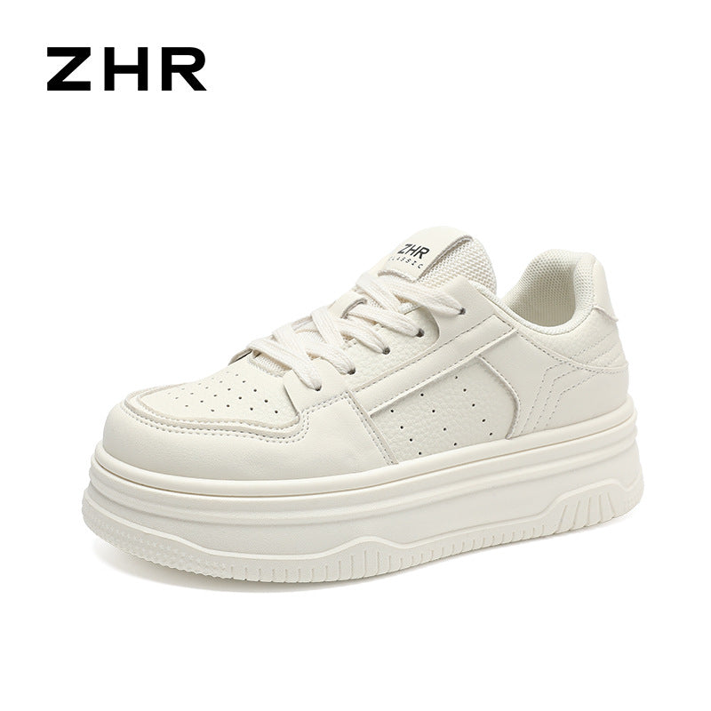 Thick Sole Increased White Mesh Hole Breathable Sports Light Luxury Women's Casual Shoes