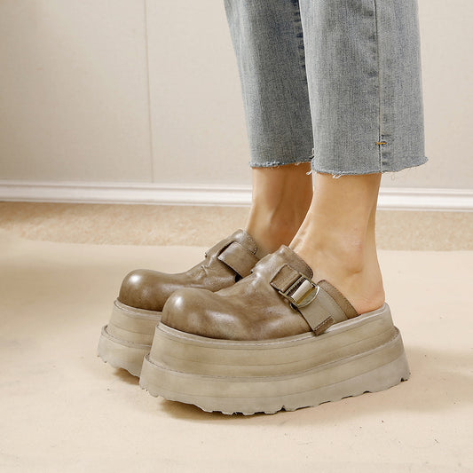Light Soft Thick Bottom Muffin Half Thick-soles Slippers