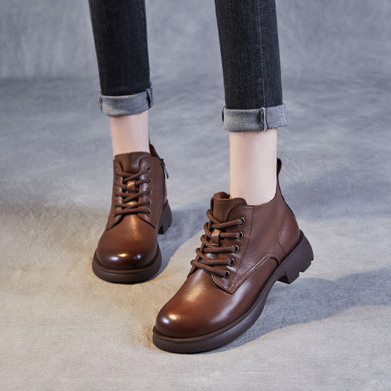 Women's British Style Martin Ankle First Layer Boots