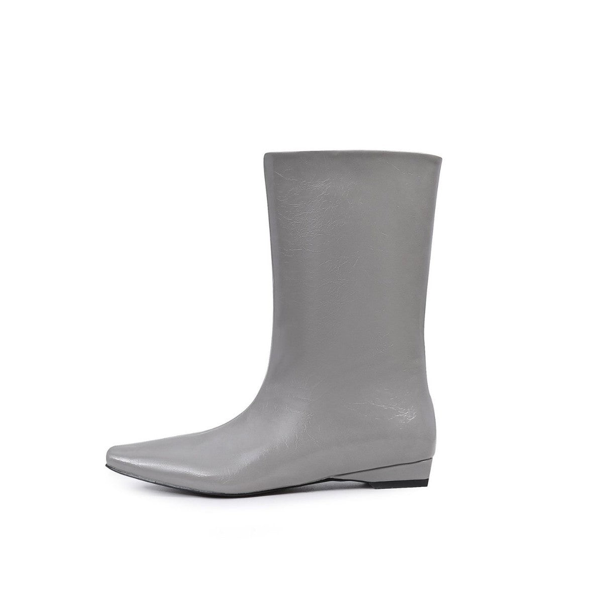 Women's Cowhide Version Korean Simple Square Toe Temperament Low Knight Women's Leather Boots