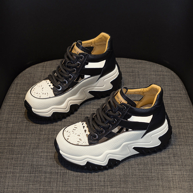 Women's Summer Fashion Retro Lightweight Height Increasing Women's Casual Shoes