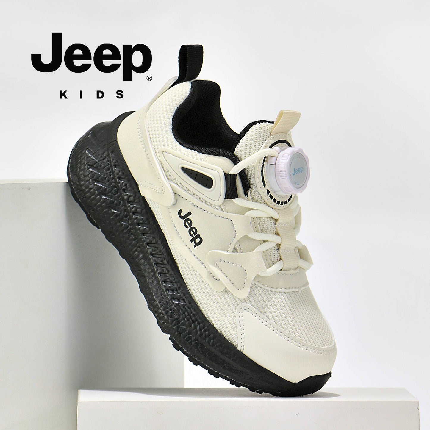 Children's Mesh Breathable Running Spinning Button Soft Children's Sports Shoes