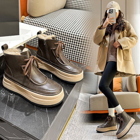 Women's Fleece-lined Thickened Martin Warm Northeast China Snow Boots