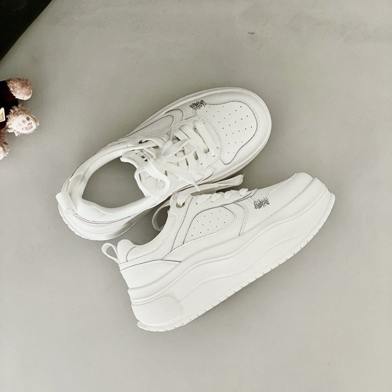 Breathable Heightened Easy Wear Stitching Trendy Sneakers