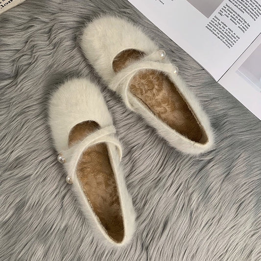 Women's Fluffy Winter Wear Autumn Flat Cotton Women's Shoes