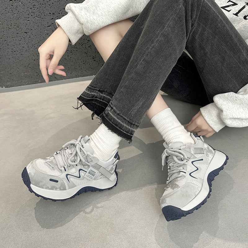 Women's Bottom Heightened Daddy Spring Fashion Breathable Sneakers