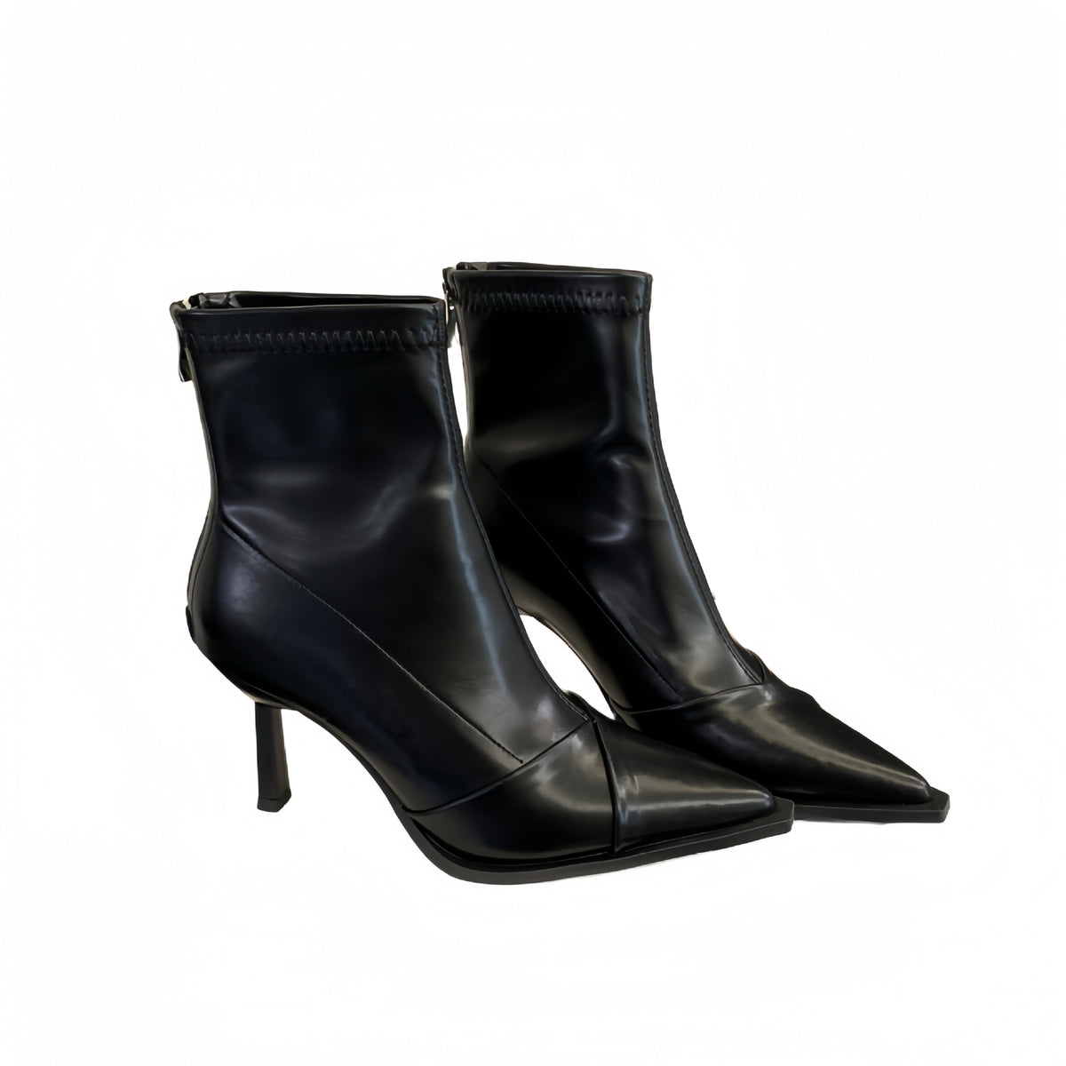 Women's Beige High Short Stiletto Temperament Dr. Women's Leather Boots