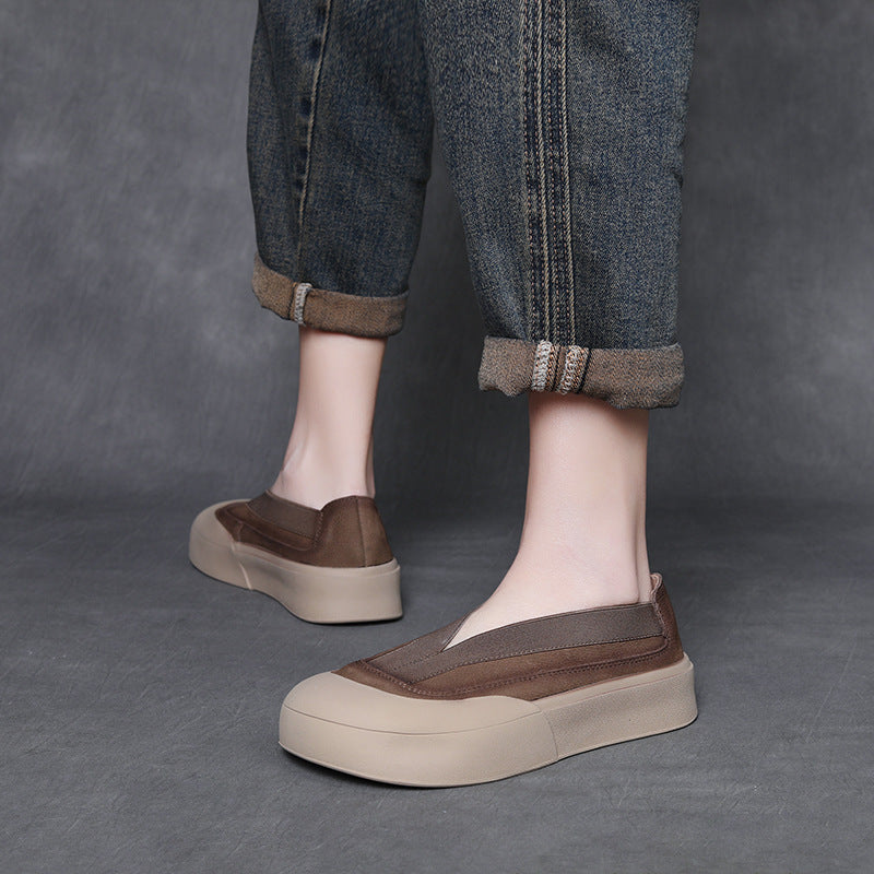 Women's Layer Cowhide Vintage Low-cut Comfortable Soft Bottom Women's Casual Shoes