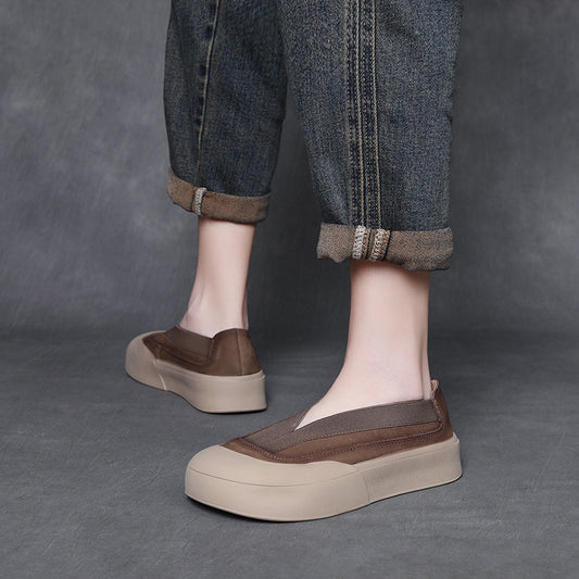 Women's Layer Cowhide Vintage Low-cut Comfortable Soft Bottom Women's Casual Shoes
