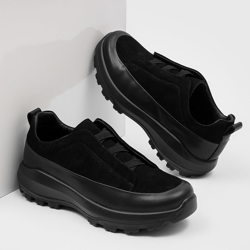 Soft Bottom Commuter Black Trend Simple Men's Board Shoes