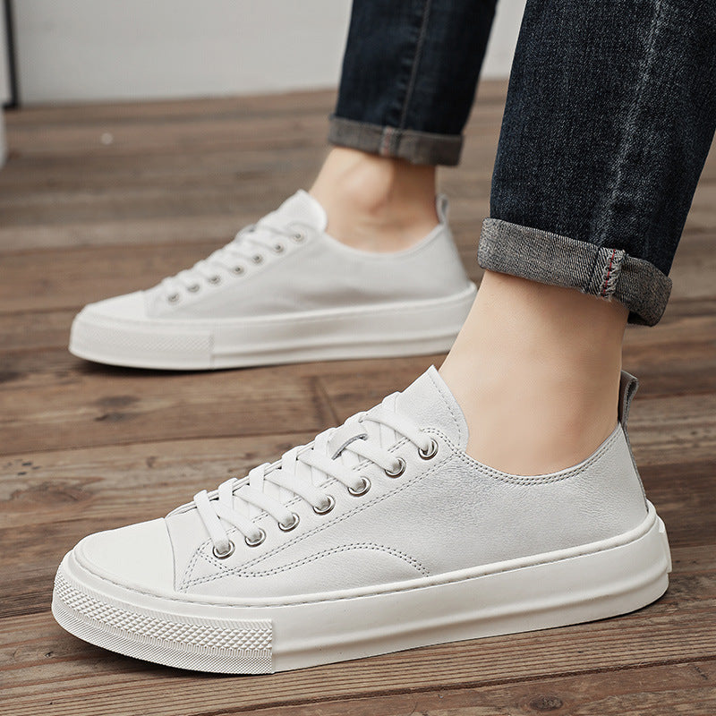 Men's First Layer Cowhide Daily British Trend Men's Board Shoes