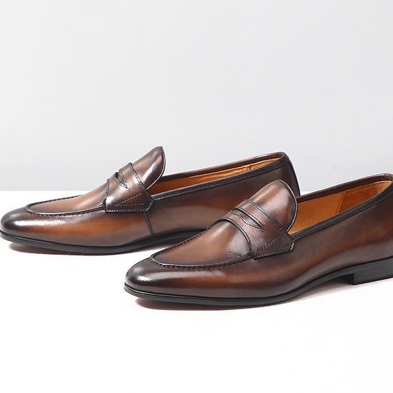 Men's Breathable One Pedal Soft Bottom Business Leather Shoes