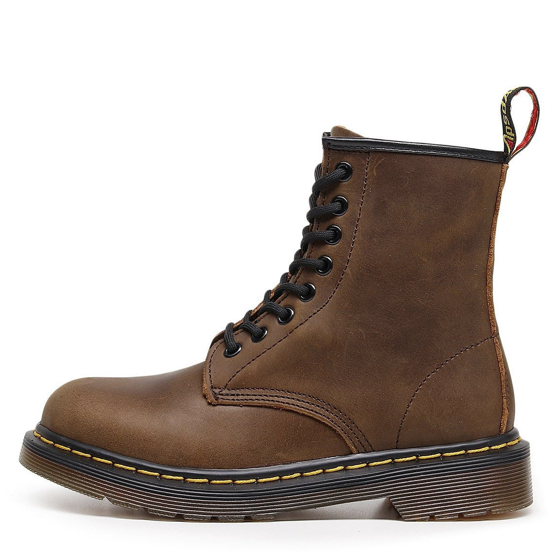 Women's & Men's Crazy Horse Brown Motorcycle Classic Retro Women's Leather Boots