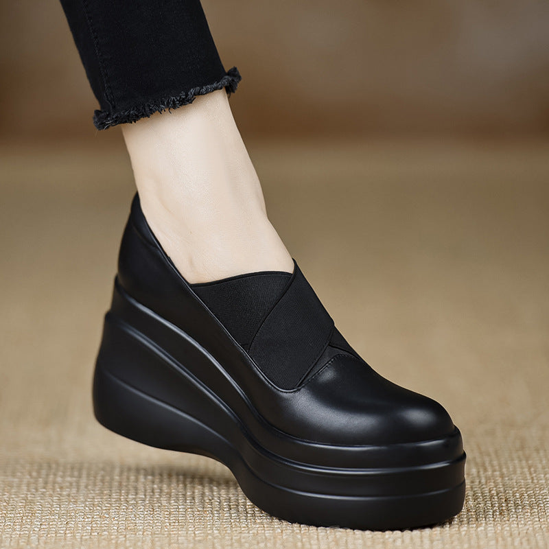 Women's Comfortable Platform Wedge Skinny High Pumps Loafers