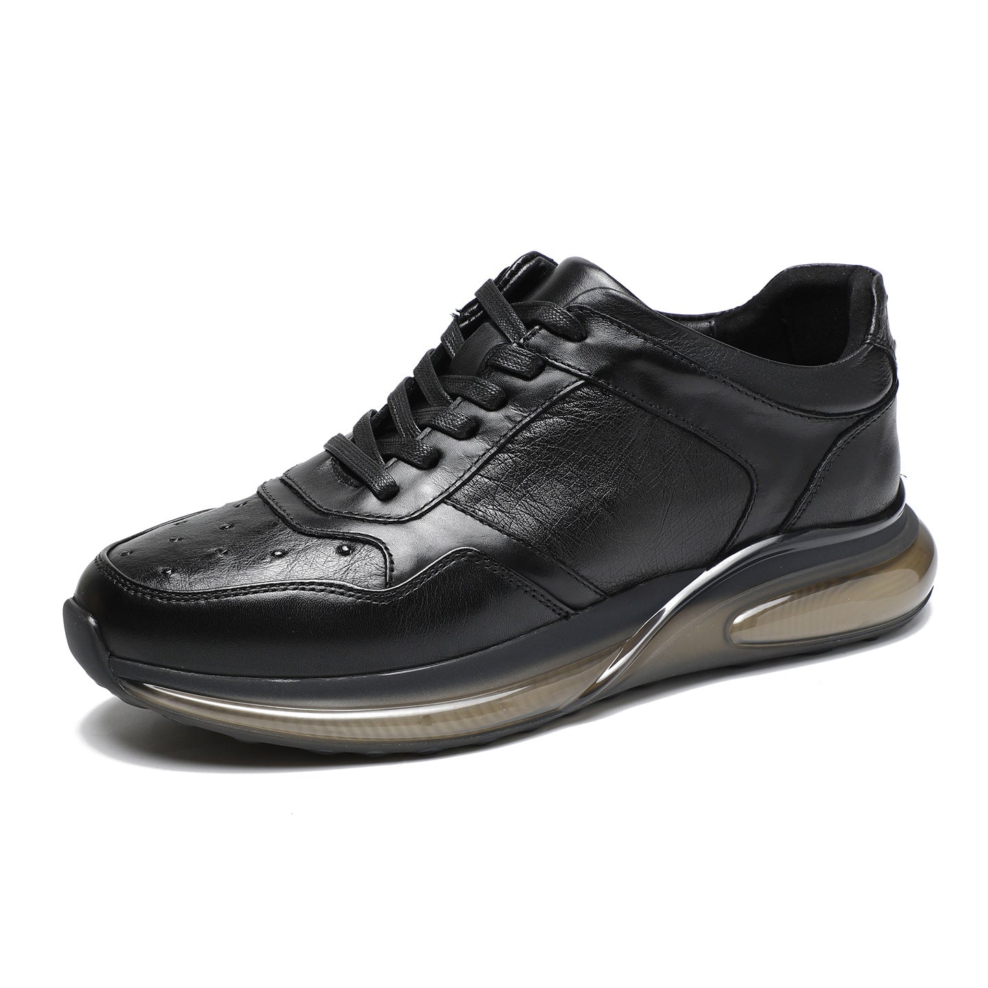 Men's Noble Ostrich Sports Comfortable Platform Genuine Men's Casual Shoes