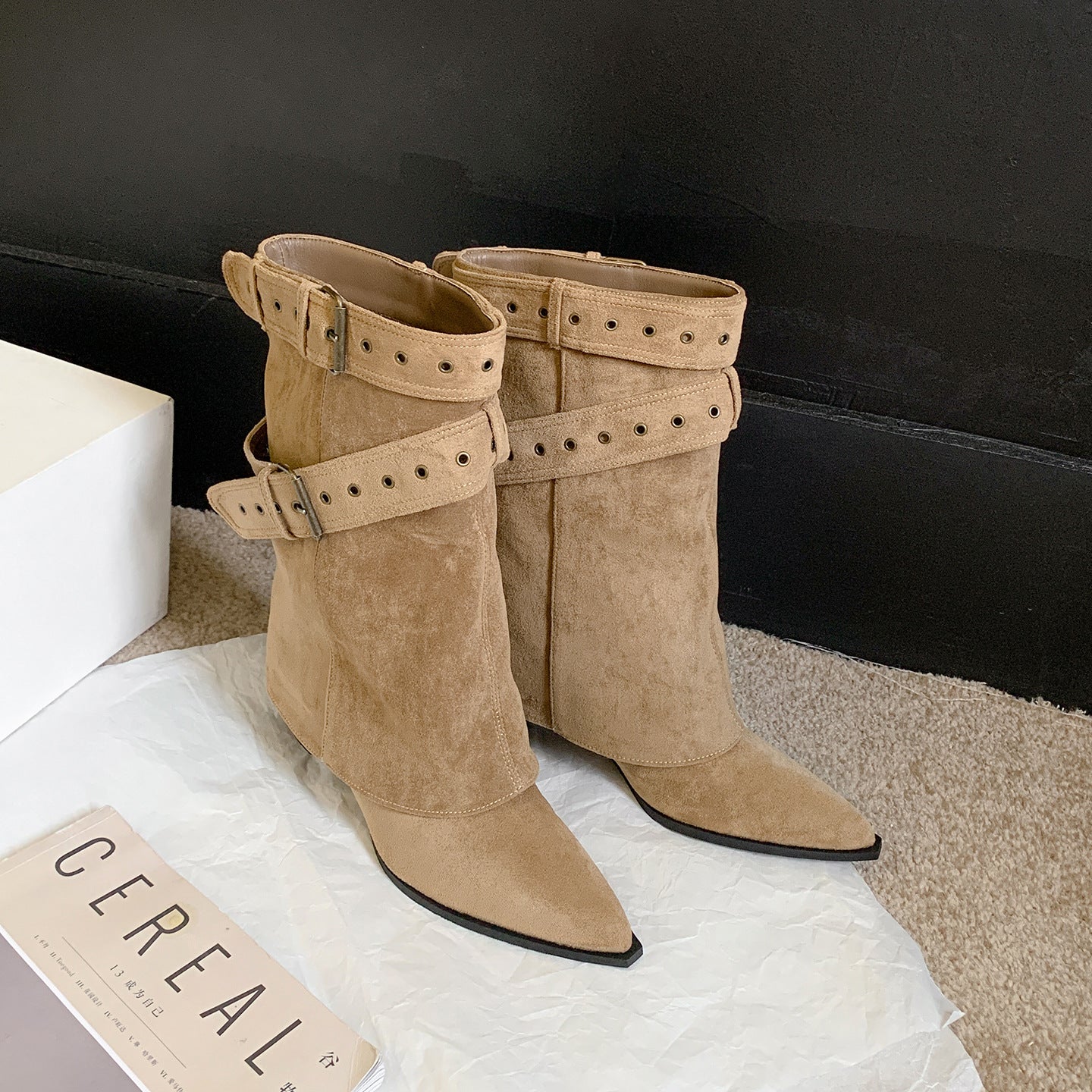 Women's The Knee Knight American Hot Belt Women's Leather Boots