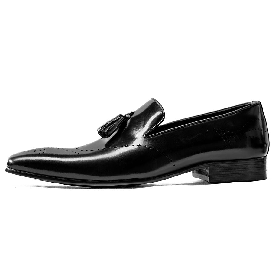 Men's Formal Wear Tassel Slip-on Pointed Men's Business Leather Shoes