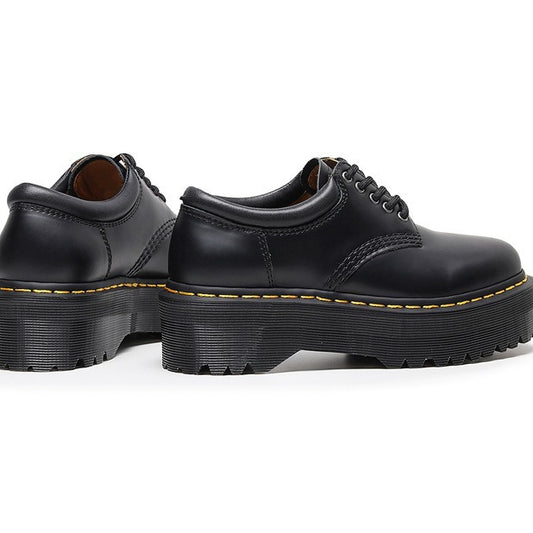 Women's Platform Low-cut British Style Height Increasing Leather Shoes