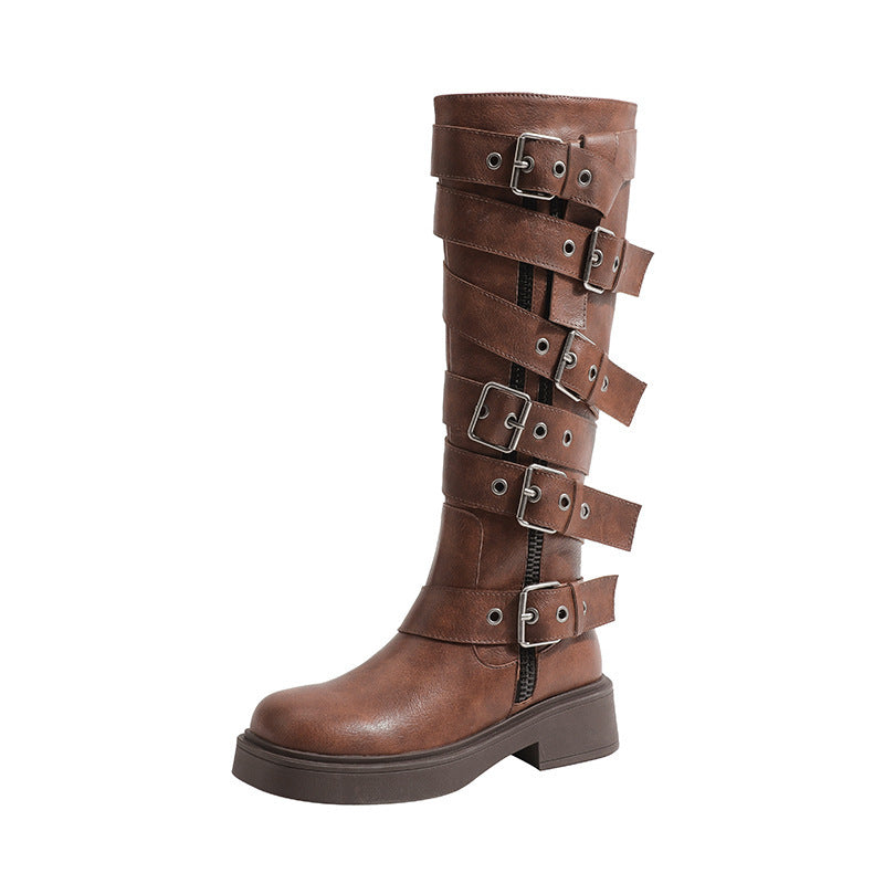 Women's Bottom Below The Knee Fat Round Boots