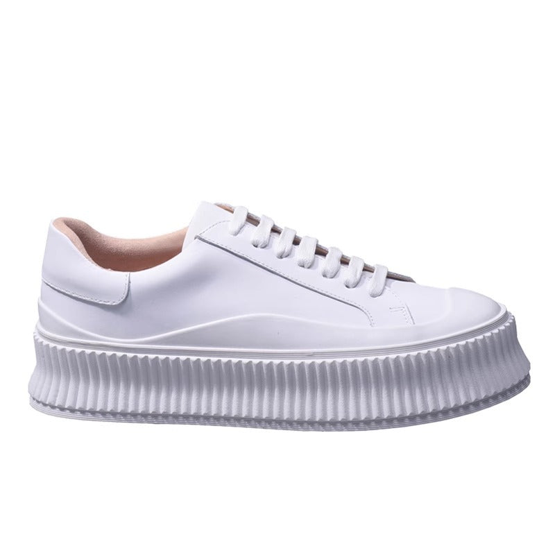 Women's Biscuit Shape Genuine Platform White Leisure Women's Casual Shoes