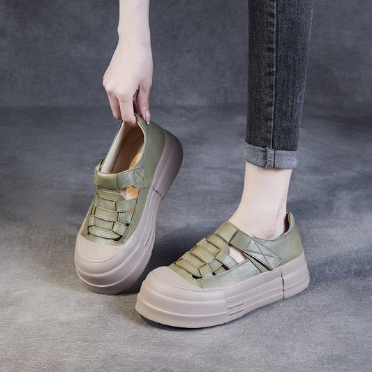 Women's Woven Roman Toe Cap Pitcher Plant Loafers