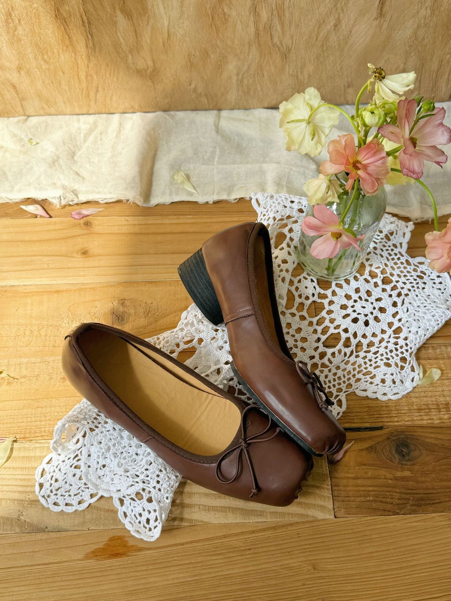 Women's Retro Ballet High-heeled Pumps Shallow Mouth Women's Fashion Shoes