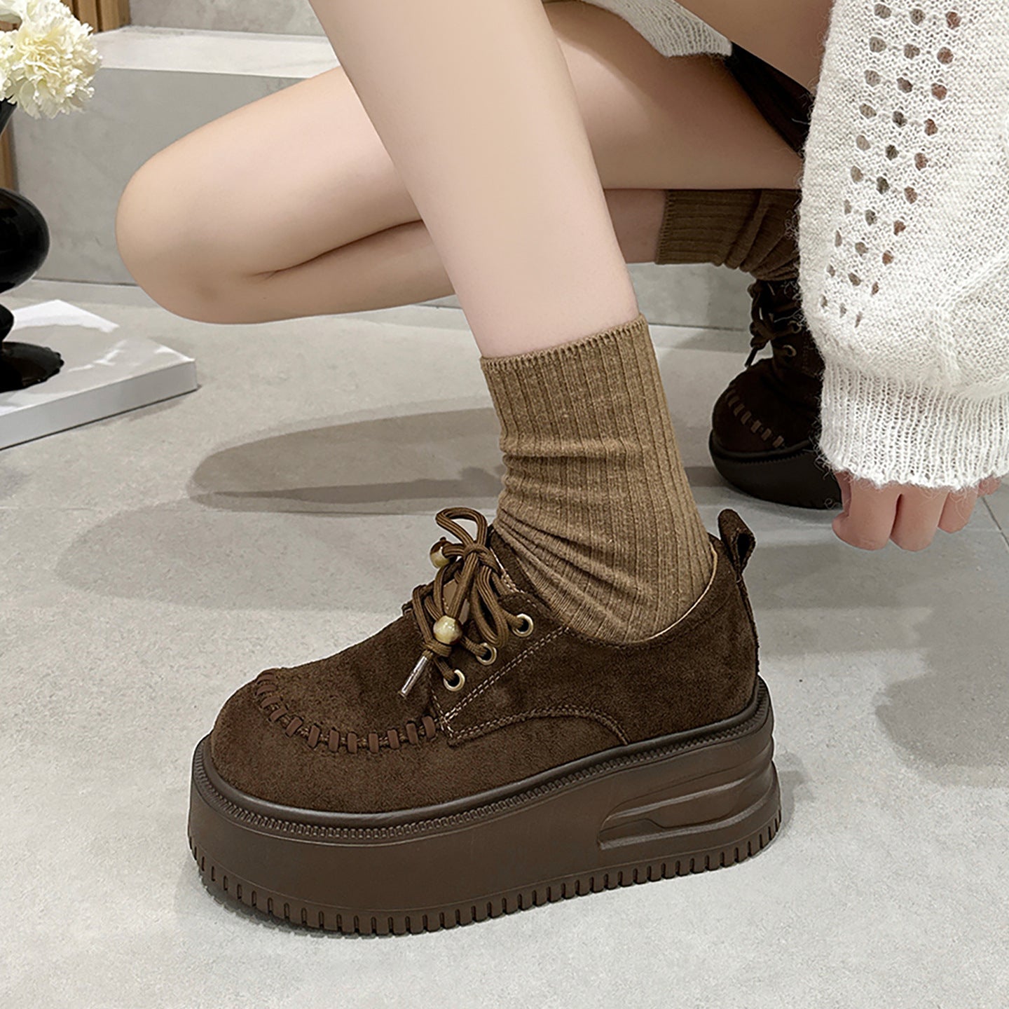 Foam Sole Autumn Retro Winter Fleece-lined Women's Casual Shoes