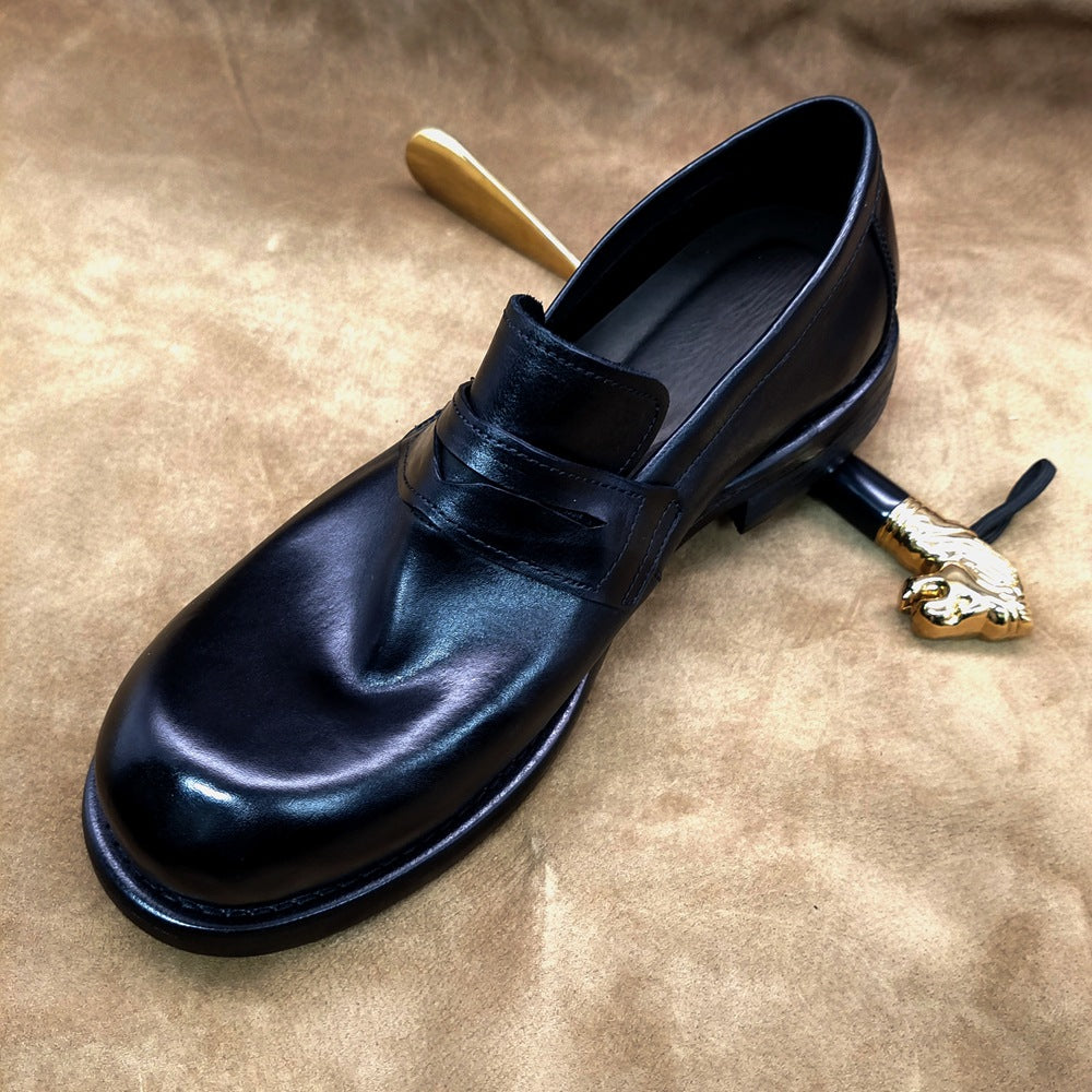 Men's Washed Horse Big Head Slip-on Mickey Warped Loafers/doug Shoes