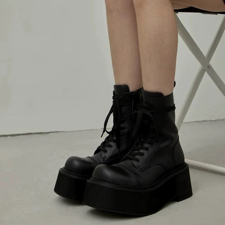 Women's Second Hair Super Thick Bottom Martin Cool Knight Hot Small Women's Leather Boots