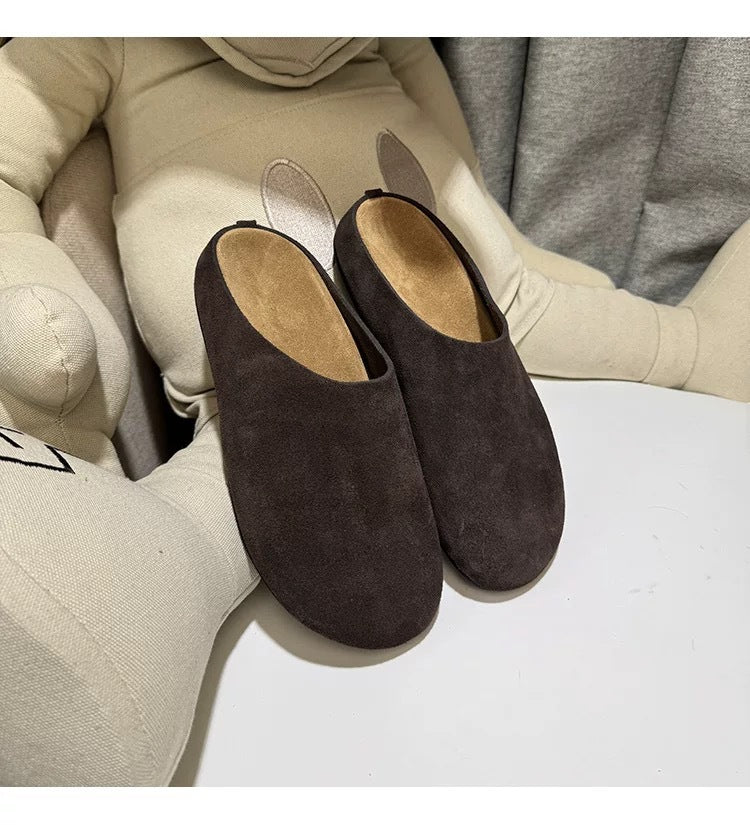 Women's & Men's Dynamic Waterproof Mulberry Slope Idle Style Full Cowhide Outerwear For Slippers