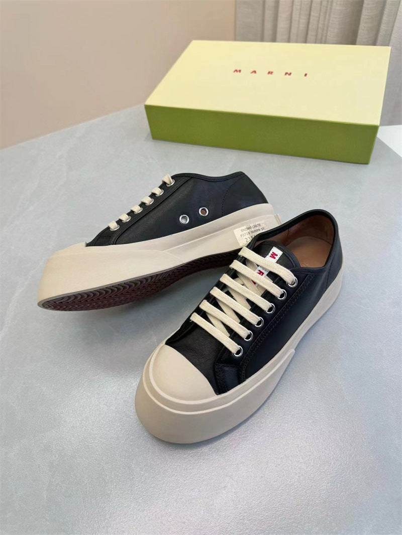 Women's Velcro Muffin Platform White Retro Genuine Mary Casual Shoes
